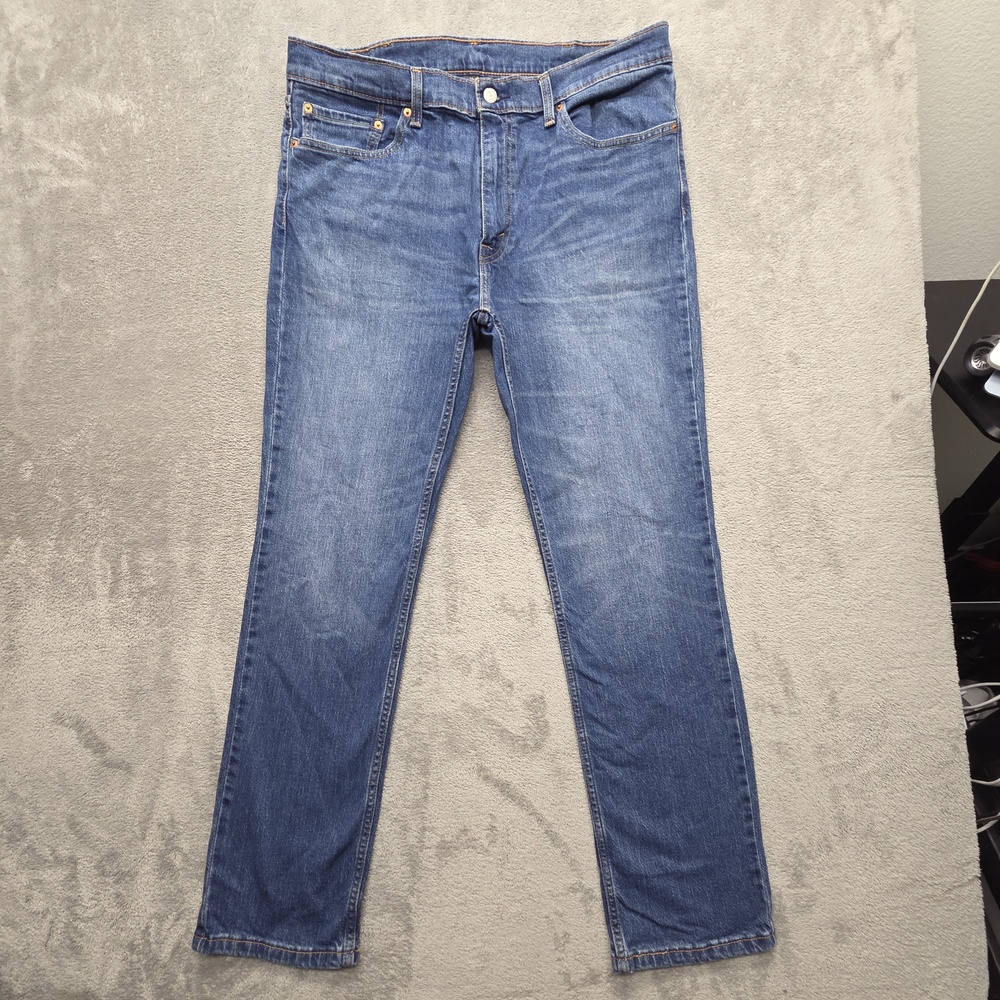 Levi's 511 Jeans Mens Measured 38x31 Blue Slim Tapered Stretch Denim Zip Fly